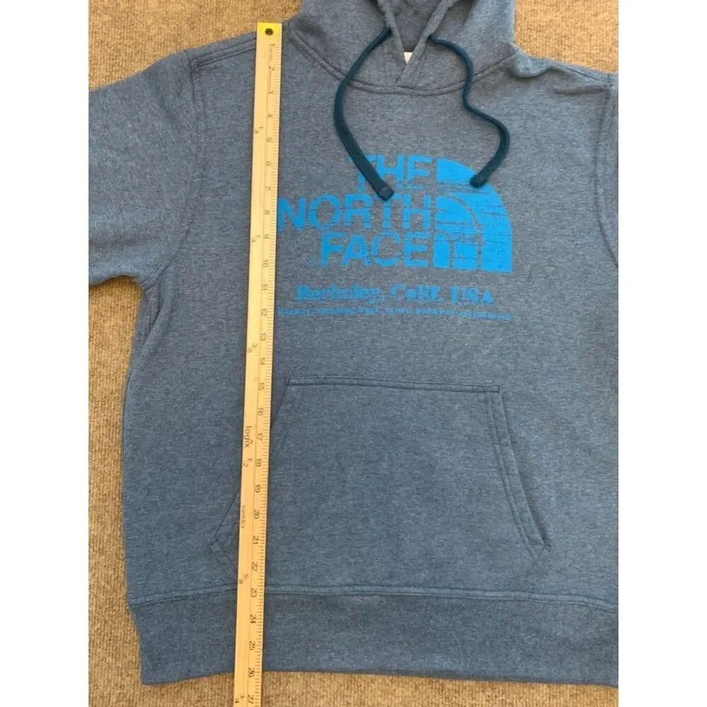 North Face Hoodie Mens M Retro Berkeley USA Logo Gray long Sleeve Pullover